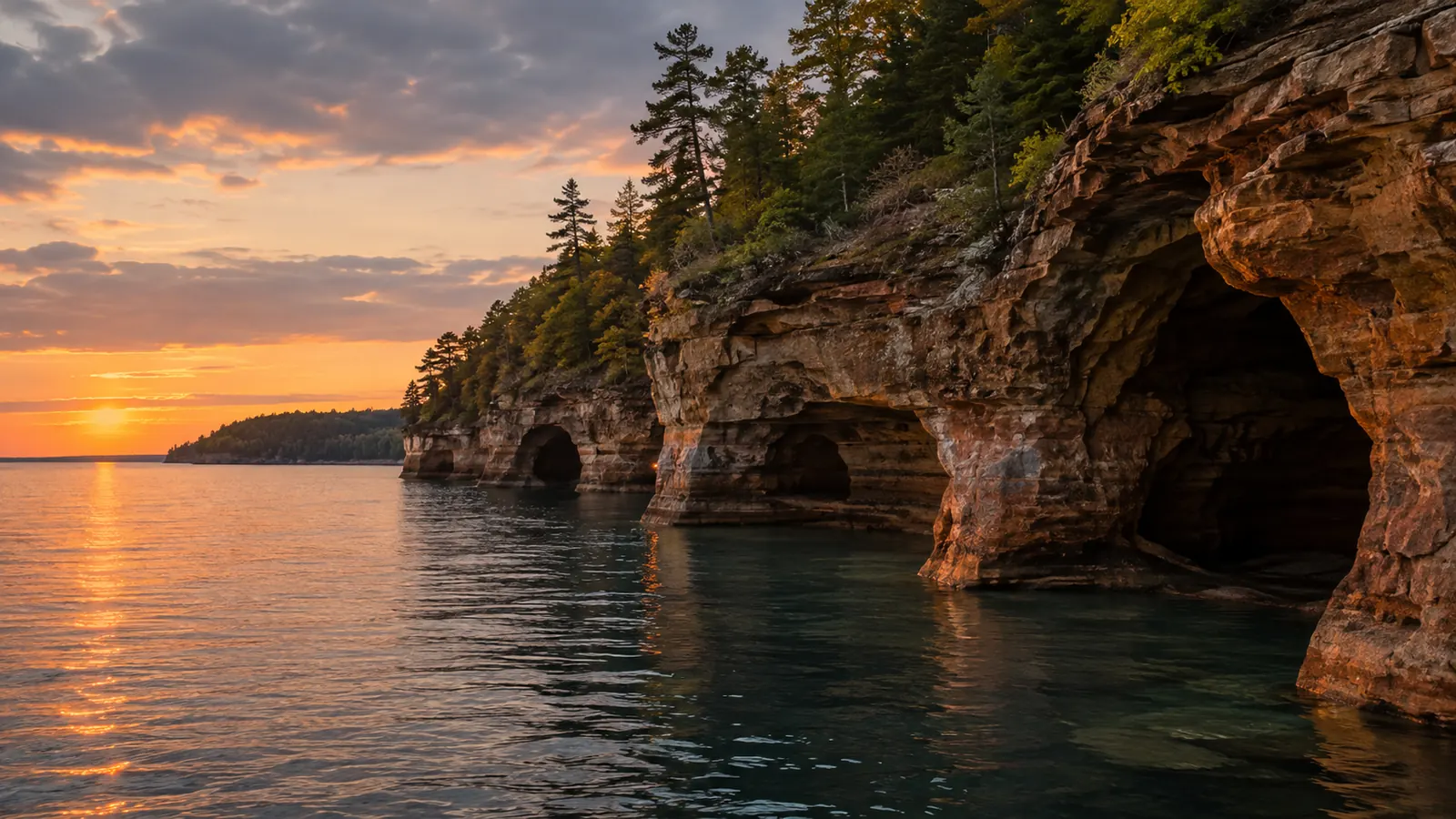 Apostle Islands National Lakeshore und die Meereshöhlen am Meyers Beach